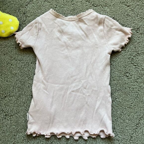 Wheat Kids (Danish brand) Ribbed T-Shirt Size 6 Months in Pink - Picture 3 of 4